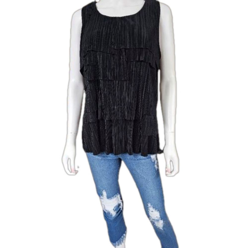 Christopher & Banks Sleeveless Paneled Layered Blouse Size XL